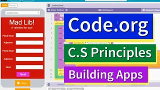 How to Code a Mad Libs Game  Codeorg User Input and Strings Lesson 6 Tutorial [upl. by Aelem]