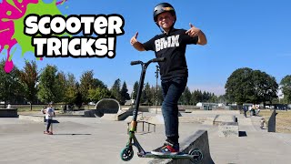 Scooter Skatepark Tricks First Time [upl. by Ecaj196]