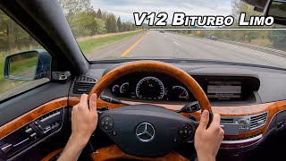 2012 Mercedes Benz S65 AMG  V12 Biturbo ROCKET LIMO POV Drive Binaural Audio [upl. by Ludovick]