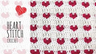 Tutorial Heart Stitch Crochet Valentines Day [upl. by Inaleon877]