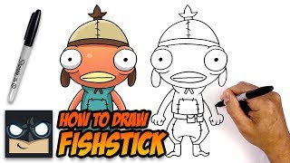 How to Draw Fortnite  Fishstick  StepbyStep [upl. by Ysset]