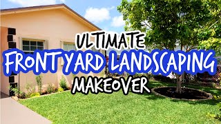 ULTIMATE FRONT YARD LANDSCAPING MAKEOVER  DIY FLOWER BED  LAYING DOWN NEW SOD [upl. by Liuqnoj]