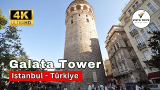 ISTANBUL TURKEY GALATA TOWER 4K WALKING TOUR 2024 [upl. by Nelan664]