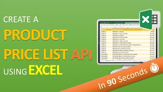 Create a Product Price List API using Excel in 90 seconds [upl. by Leirrad]