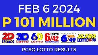 Lotto Result February 6 2024 9pm PCSO [upl. by Kenzie104]