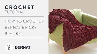 Crochet Tutorial Bernat Bricks Blanket [upl. by Karlotte]