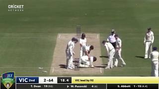 Sean Abbott Bouncer Strucks Will Pucovski in Sheffield Shield [upl. by Yllatan]