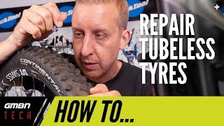 How To Repair Tubeless Tyres  MTB Maintenance [upl. by Sylirama631]