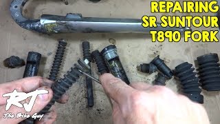 Repairing Seized SR Suntour T890 Fork  DisassembleCleanLube [upl. by Rizzi]