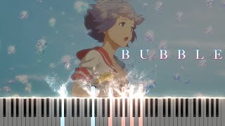 Bubble  UTAtoHIBIKI by Hiroyuki Sawano Piano Tutorial  Sheet Music [upl. by Aitetel730]