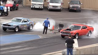 1969 Mustang vs 1967 Mustang Drag Race [upl. by Ronym759]