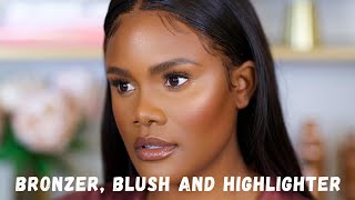 BRONZER BLUSH AND HIGHLIGHTER TUTORIAL for Beginners  Ale Jay [upl. by Bert82]