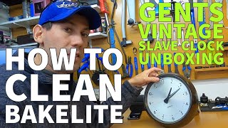 How to Clean Bakelite  How to Polish Bakelite amp Gents Vintage Slave Clock Unboxing [upl. by Marie324]