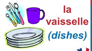 French Lesson 82  Kitchen Utensils Appliances Vocabulary Ustensiles de cuisine Utensilios de cocina [upl. by Alarice]