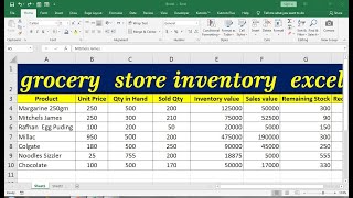 grocery store inventory excel [upl. by Charbonneau535]