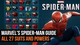 SpiderMan PS4 guide  How to get ALL the suits and powers [upl. by Nahpets204]