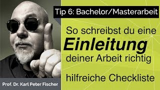 Tip 6 Bachelorarbeit Masterarbeit Einleitung [upl. by Drannel]