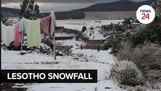 WATCH  Lesotho experiences the years first snowfall [upl. by Cullie]