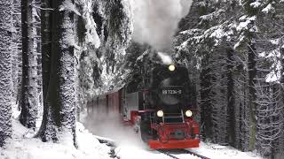 Brockenbahn im Winter 4K [upl. by Ahseinek767]