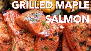 Grilled Salmon Recipe With Easy Salmon Marinade  Natashas Kitchen [upl. by Llerrit]