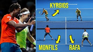 Tennis quotCraziestquot Doubles Match Youve NEVER Seen Before Nadal amp Monfils Facing Nick Kyrgios [upl. by Frans]