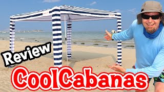 Cool Cabana Beach Shelter Set Up and Review 12 Mph Wind Test [upl. by Terrijo]