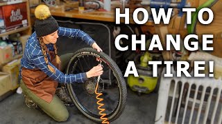 How to change a tubeless mountain bike tire  Syd Fixes Bikes [upl. by Verile376]