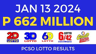 Lotto Result January 13 2024 9pm PCSO [upl. by Elorak]