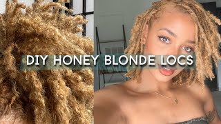 Step by Step DIY Honey Blonde Locs with Minimal Damage  WestIndieRay [upl. by Rem]