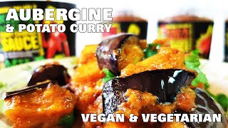 Aubergine amp Potato Aloo Baingan Curry Recipe made Naga Masala VeganVeg [upl. by Latin615]