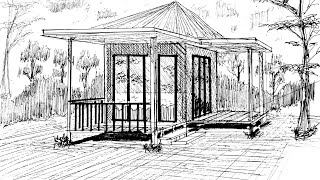 how to draw modern bahay kubotime lapse [upl. by Gwen438]