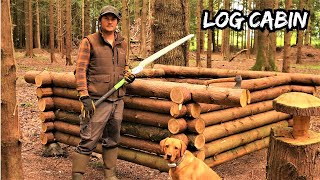 Building an OffGrid Log Cabin using Hand Tools  Bushcraft Survival Shelter Eco Project ep1 [upl. by Cavanaugh]