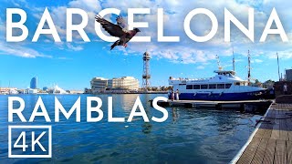 RAMBLAS Barcelona walking tour SPAIN 4K [upl. by Trauner]