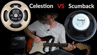 Celestion Vintage 30 vs Scumback H75LD  12quot guitar speakers [upl. by Eilram]