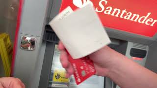 How to make a cheque deposit at Santander ATM [upl. by Ainola729]