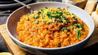 Creamy Tomato Risotto with Crispy Garlic Crumbs [upl. by Achilles]