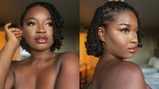 HOW TO LOC KNOT YOUR LOCS INTO A BOB USING TWO STRAND TWIST  MEDIUM LENGTH LOCS  KUWC [upl. by Peatroy]