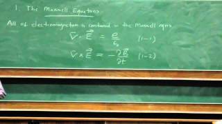 Electromagnetism and Optics  Lecture 1 Maxwells Equations [upl. by God]