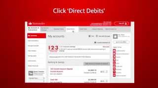 Santander Online Banking –Set up amend and cancel Direct Debits [upl. by Korney]