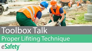 2 Minute Toolbox Talk Proper Lifting Technique [upl. by Aroved]