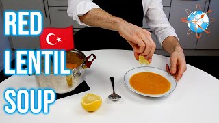 HEALTHY HIGH PROTEIN Red Lentil Soup  Turkish Mercimek Corbasi  Vegan Recipe [upl. by Chandless]