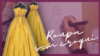 COMO DESENHAR ROUPA SEM CROQUI  HOW TO DESIGN CLOTHES l desenhodemoda TathianeVargas [upl. by Keithley59]