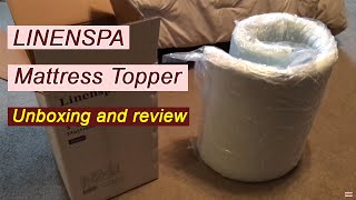 LINENSPA 3 Inch Gel Infused Memory Foam Mattress Topper Unboxing and Review [upl. by Rourke209]