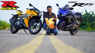 GsxR 150 vs R15 V3 Detailed Review  Brake Test  Speed Test and Performance Test by Next Gear [upl. by Asirralc741]