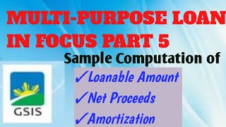 GSIS MPL Sample Computation ng Loanable Amount Net Proceeds at Monthly Amortization  WATCHampSHARE [upl. by Oigile]