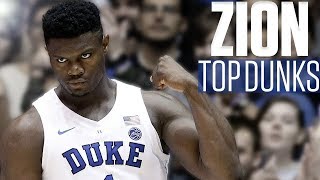 Zion Williamsons top 10 dunks  College Basketball Highlights [upl. by Ecilahs]