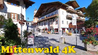 Mittenwald Germany Walking Tour 4K [upl. by Noicpesnoc53]