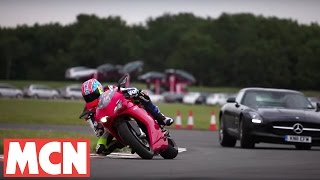 Mercedes SLS AMG amp Ducati 1198 SP from a bikers point of view [upl. by Downs]