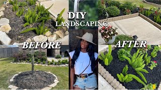 FRONT YARD MAKEOVER ON A BUDGET  FULL DIY FOR BEGINNERS  VLOG  HOW TO  TUTORIAL [upl. by Nelyahs]