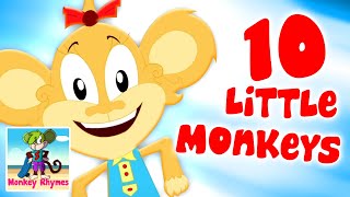 Ten Little Monkeys Jumping On The Bed  Monkey Rhymes amp Kids Songs  Baby Song [upl. by Ahseikan341]